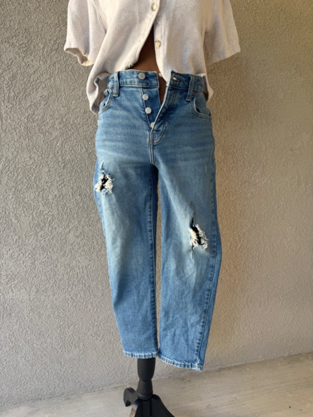 Old Navy Distressed OG Straight Jeans Size 12